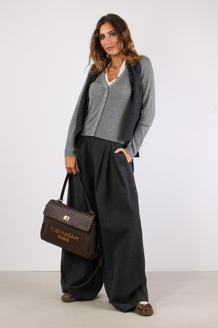 Doppia Maglia Costina Grigio-3