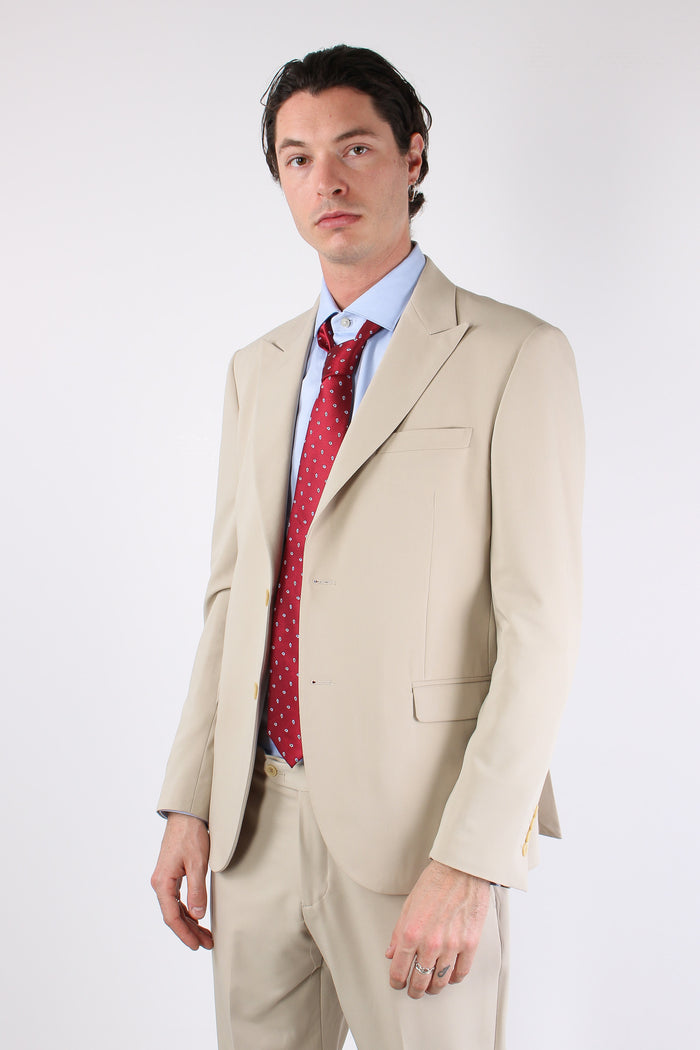 Abito Misto Lana Slim Beige-3