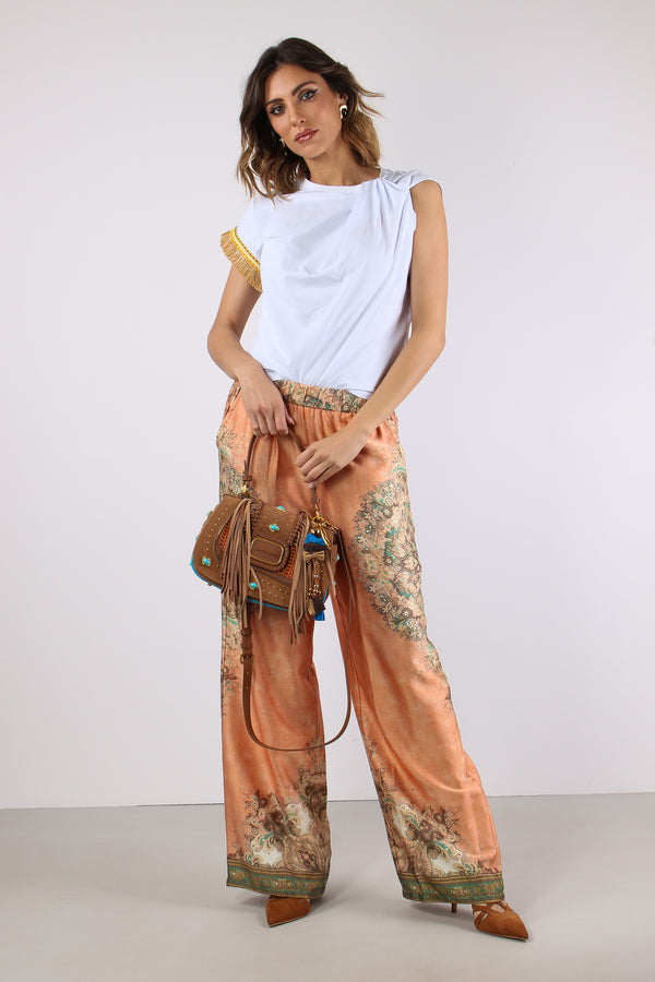 T-shirt Nodo Passamaneria Manica Bianco