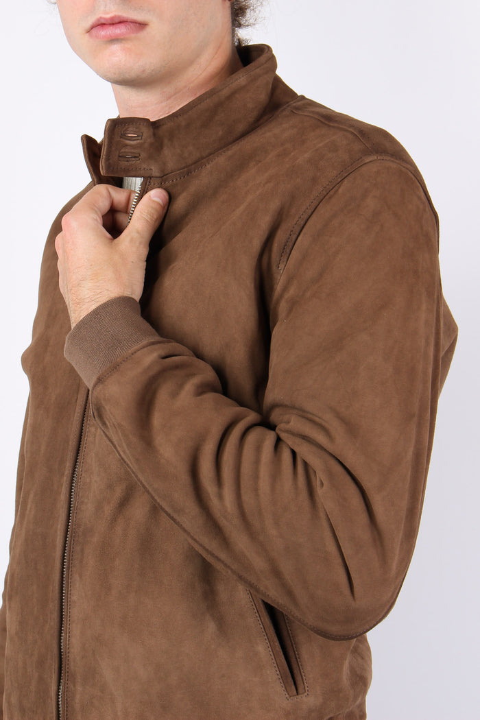 Giubbotto Bomber Scamosciato Brownish-7