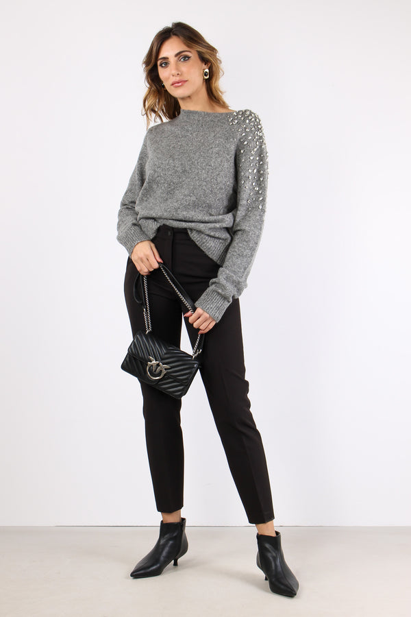 Maglia Scollo Barchetta Grigio-2