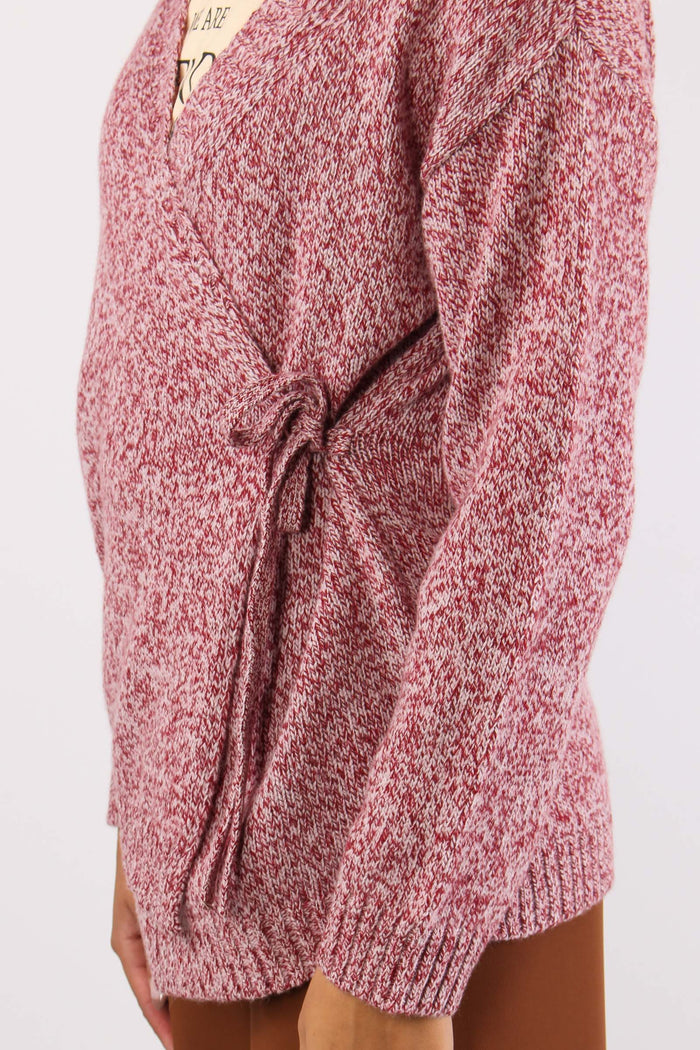 Cardigan Lacci Moulinee Bordeuax/panna-6