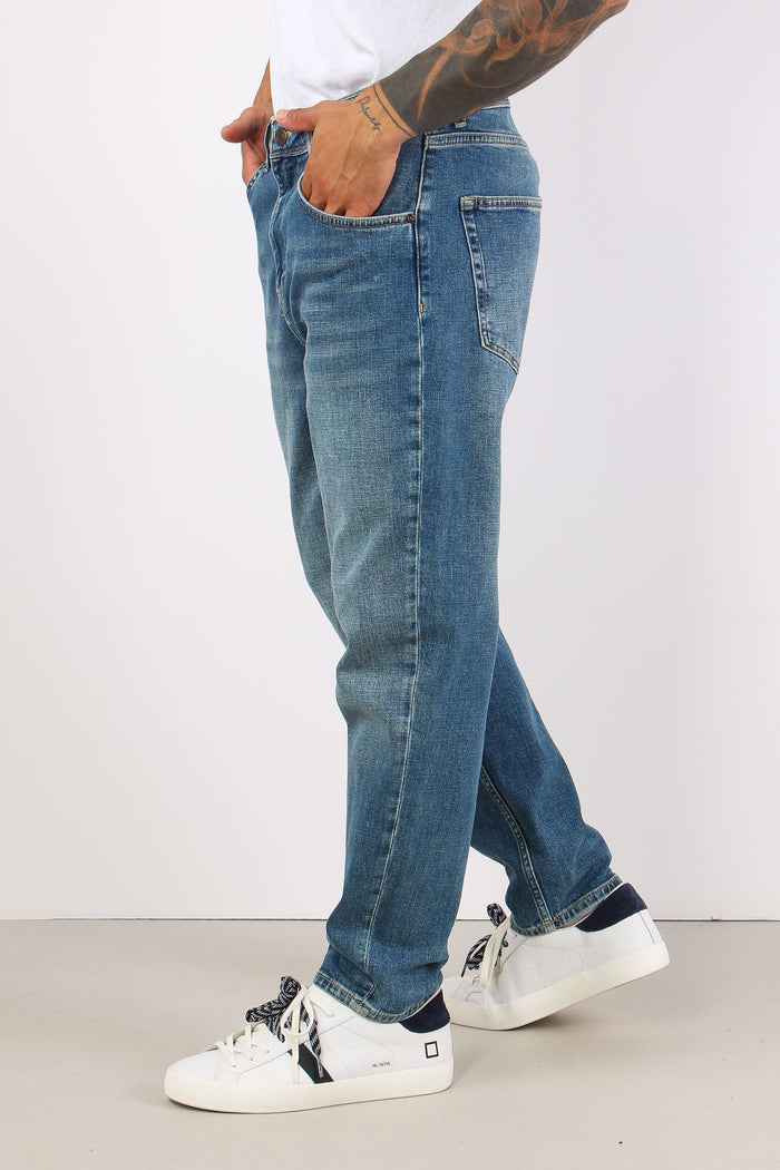 Denim Regular Vita Bassa Denim Medio-5