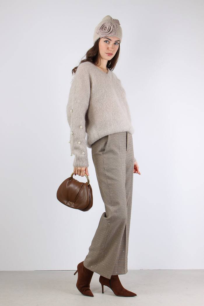 Maglia Manica Perle Nude-5