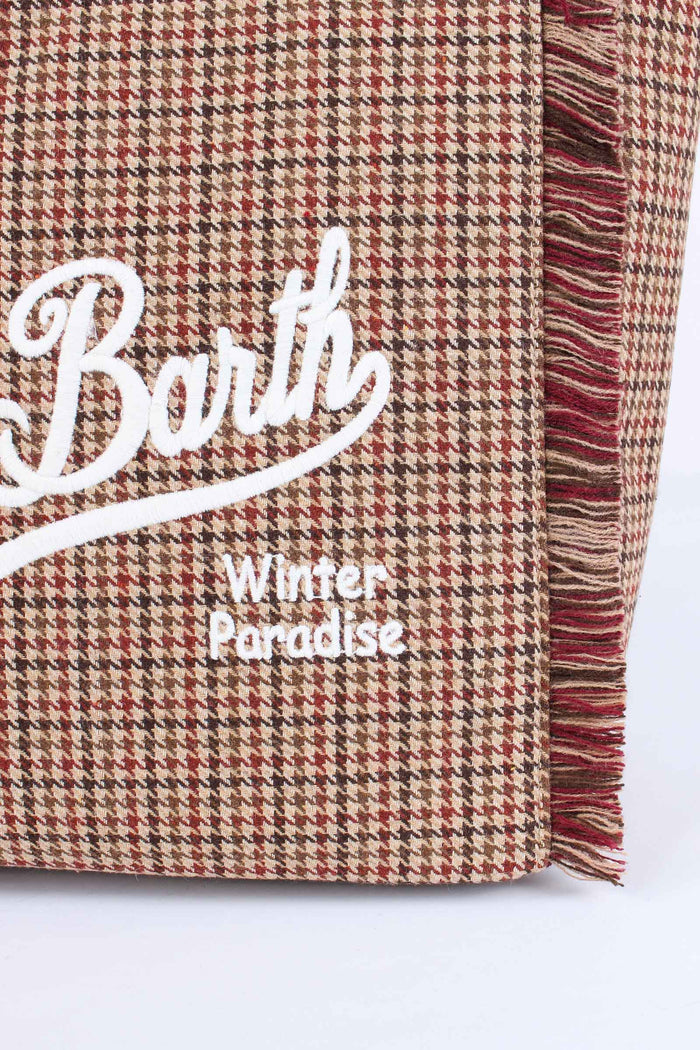 Borsa Tracolla Pied De Poule Rosso/beige-6