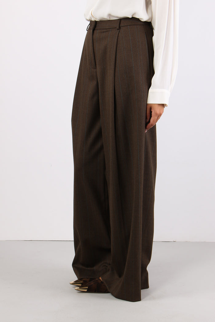 Pantalone Dritto Pences Gessato Espresso-4