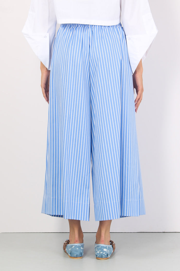 Pantalone Cropped Riga Azzurro/bianco-3