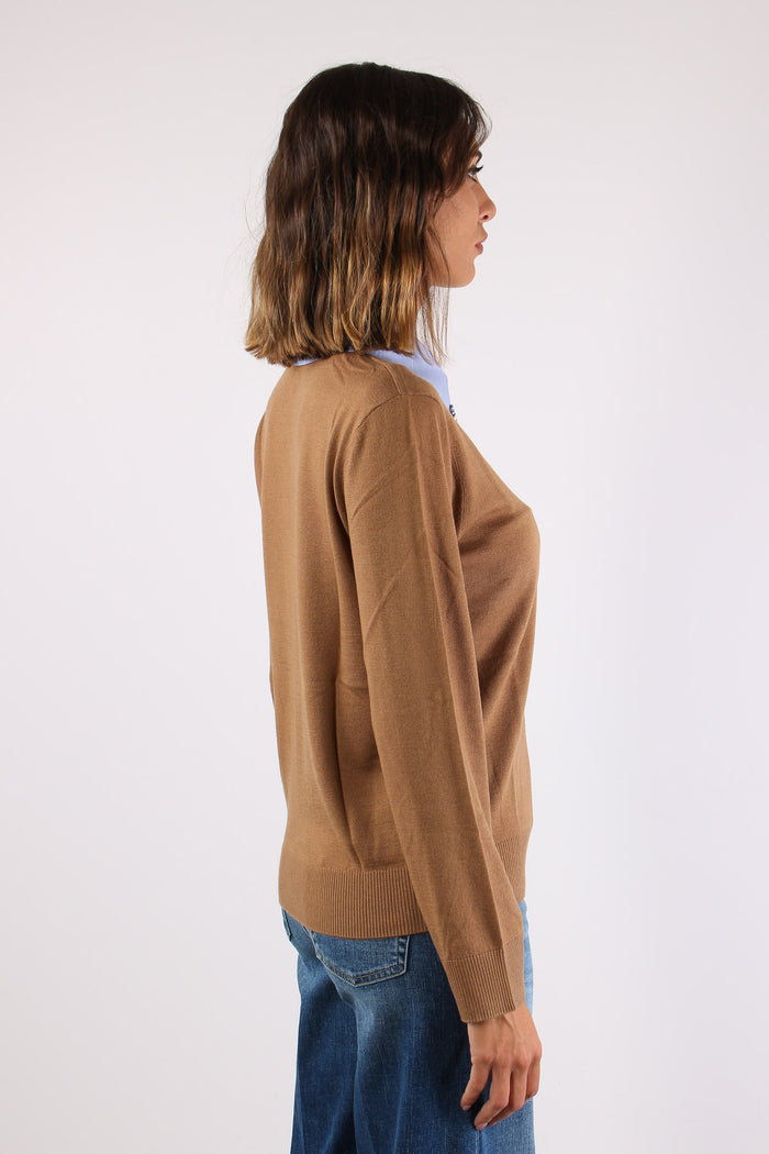 Maglia Colletto Strass Cocoa/pop Dusk-6