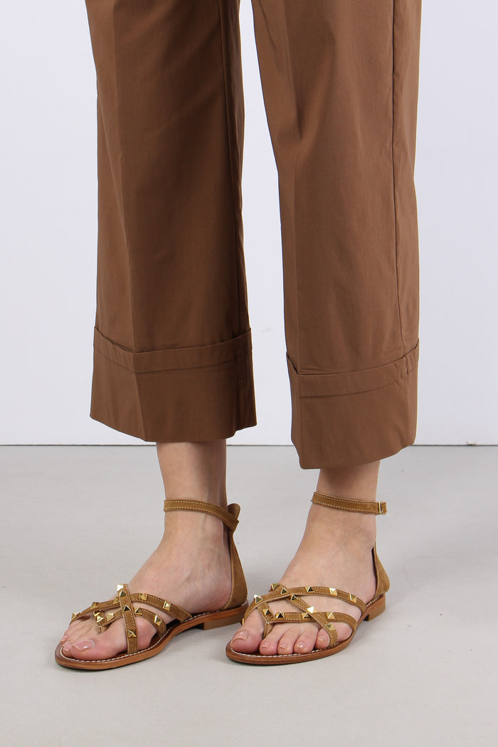 Pantalone Cropped Risvolto Terra-7