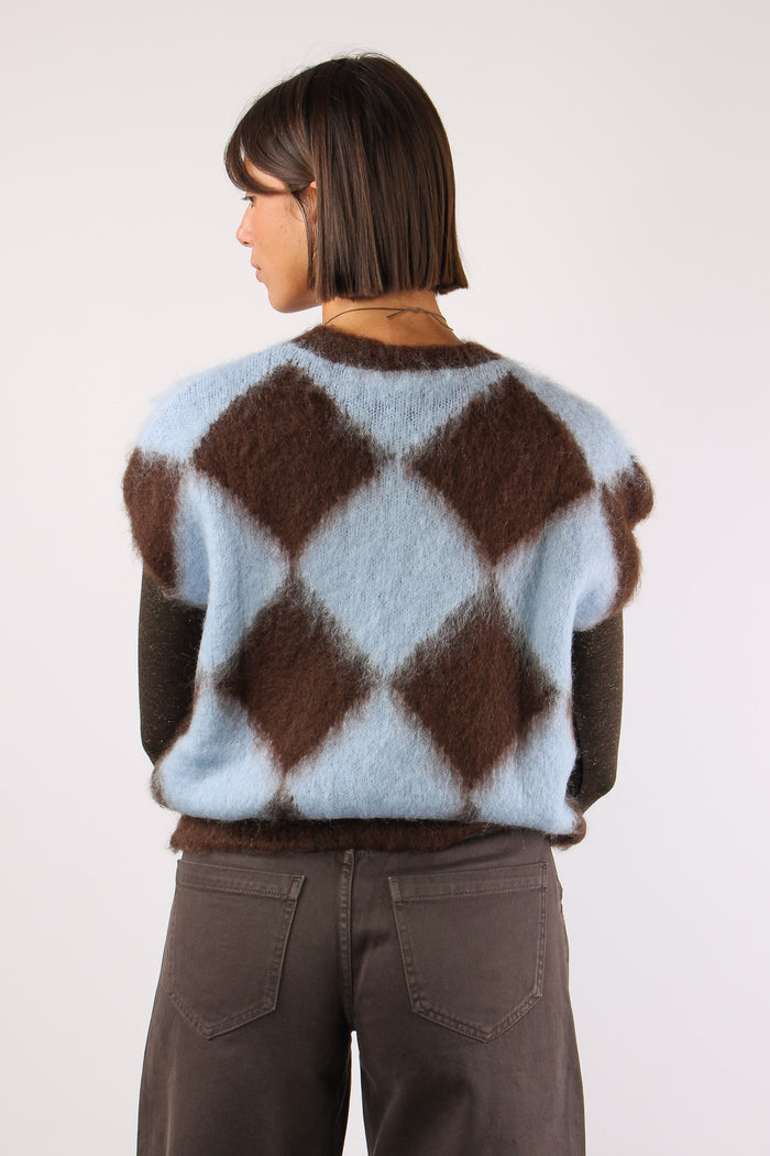 Gilet Garzato Multi Rombo Azzurro/moro-4