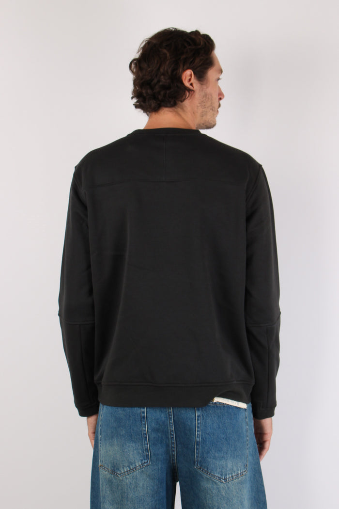 Felpa Girocollo Cotone Black Pure-5