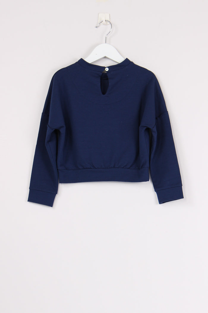 Felpa Jersey Fiore Blu Blu-2