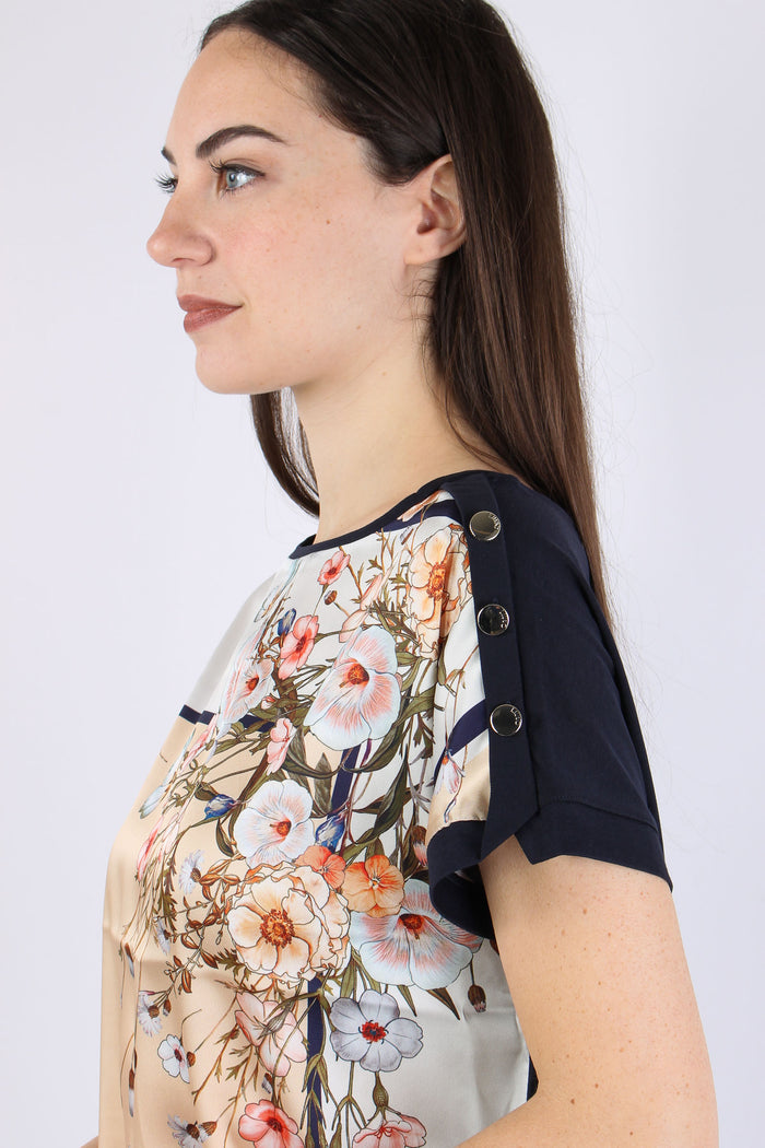 T-shirt Inserto Fantasia Blu/bloom-6
