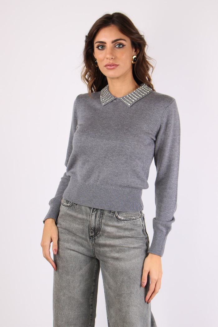 Ventotene Maglia Lana Colletto Ii2-grigio Monumento