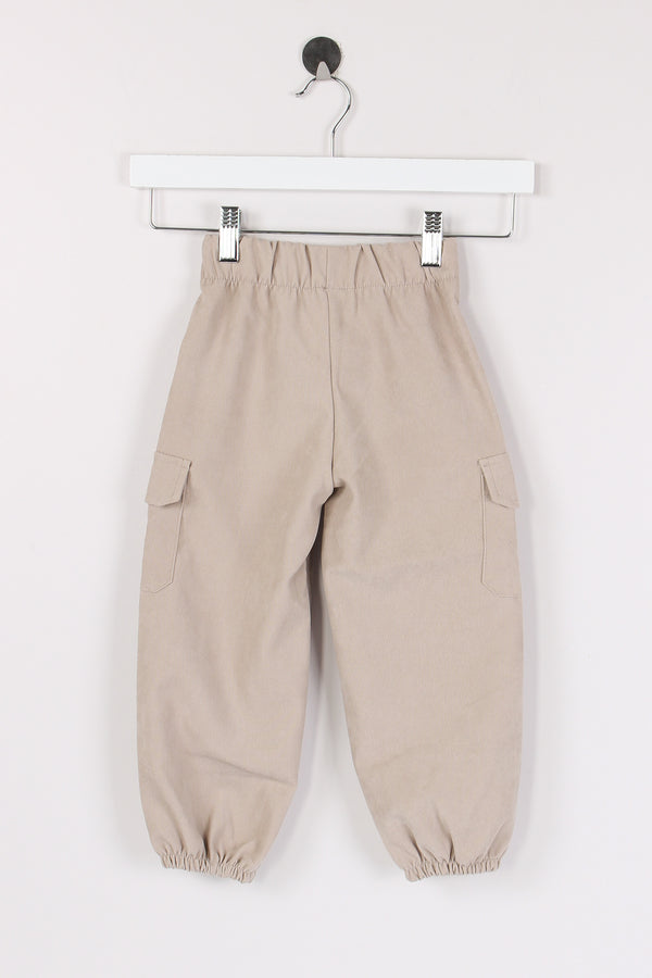 Pantalone Cargo Velluto Liscio Beige-2