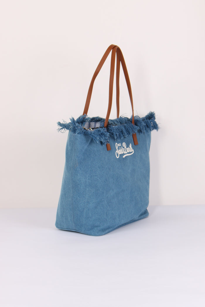 City Bag Frange Denim-6