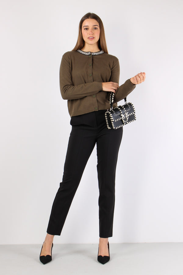 Saria Cardigan Viscosa Applica Beech