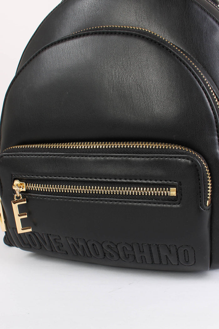 Zaino Zip Charm Lettere Nero-6