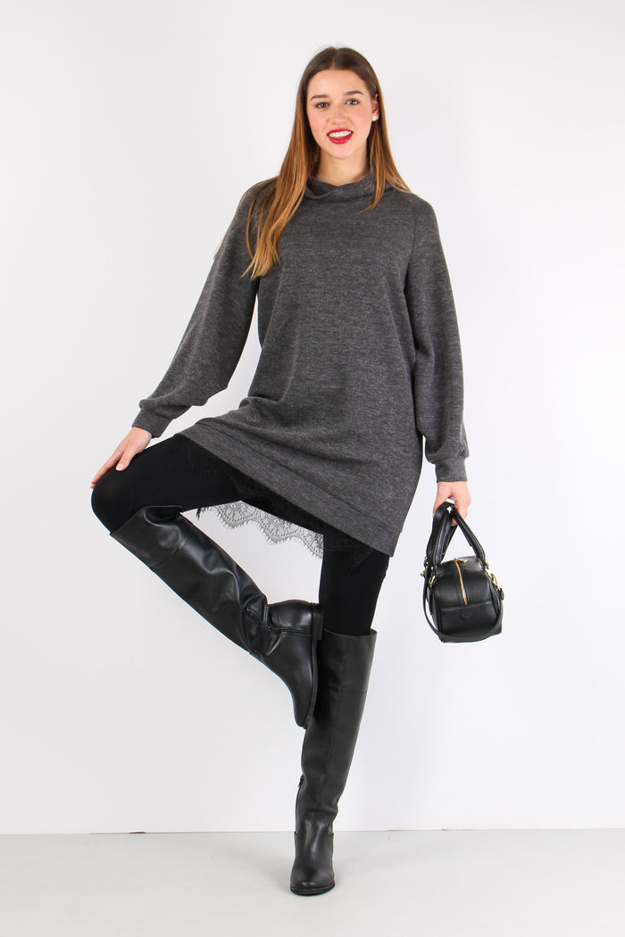 Abito Fondo Pizzo Antracite-5