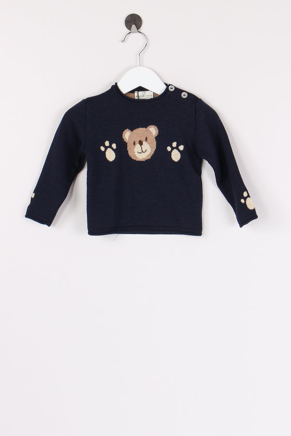 Pullover Inserto Orso Blu Notte