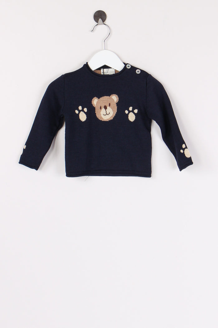 Pullover Inserto Orso Blu Notte