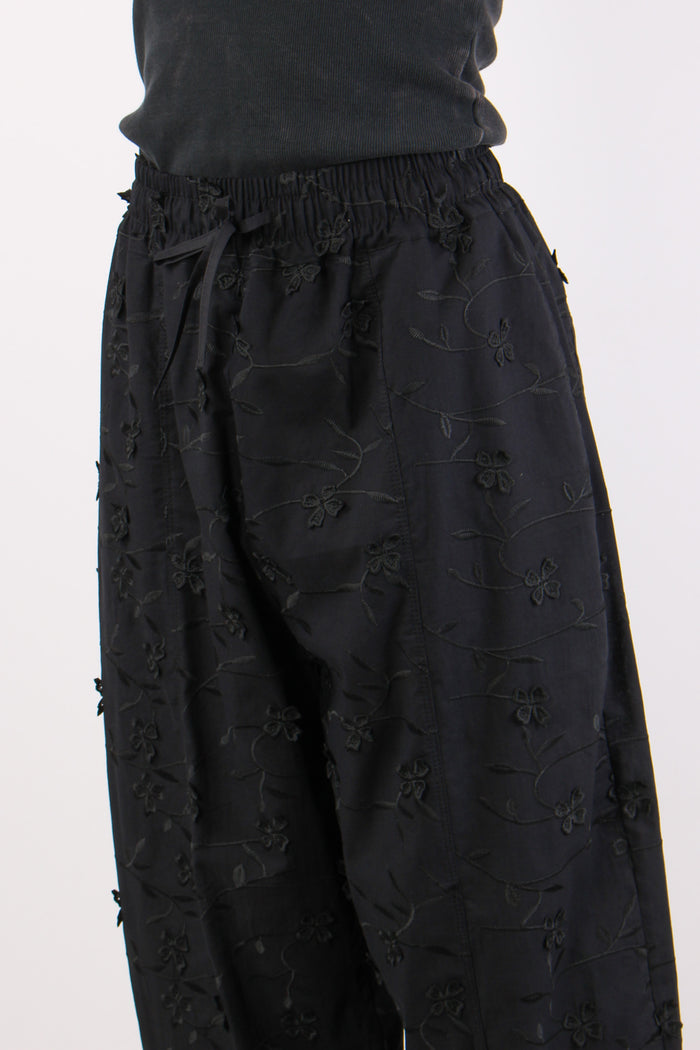 Pantalone Barrel Fiore 3d Nero-7