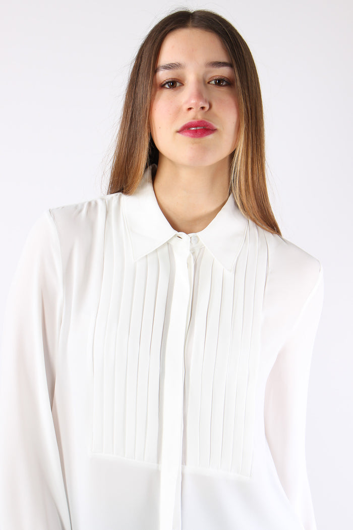 Moreau Blusa Pieghe Davanti Milk-6