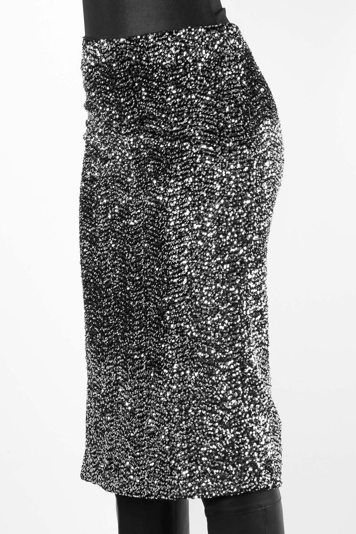 Longuette Paillettes Spacco Nero/argento-5