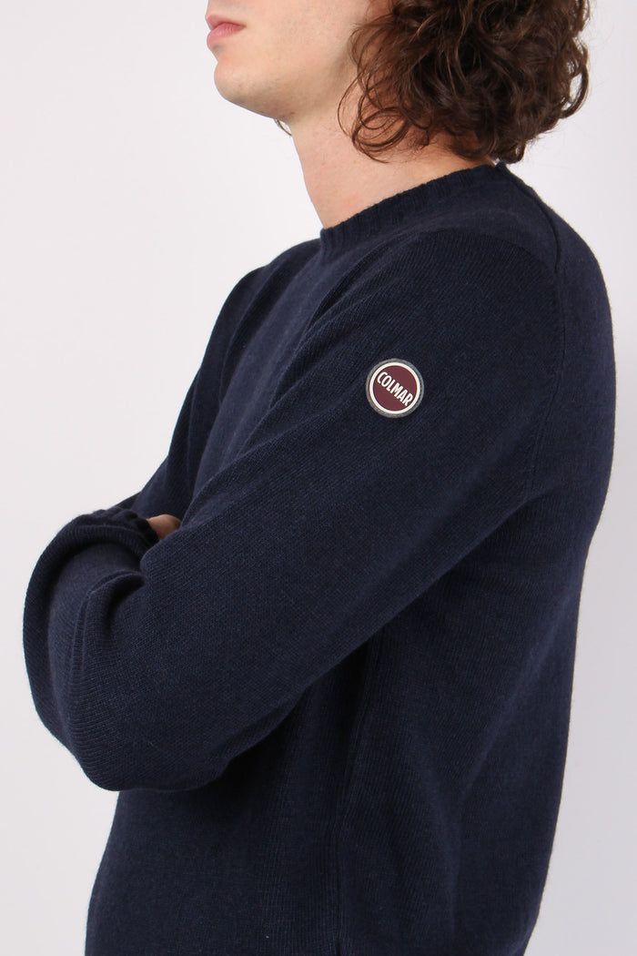 Maglia Girocollo Logo Manica Navy-7