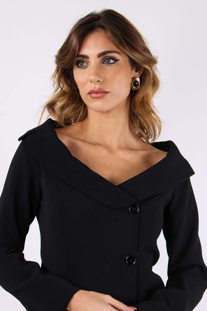 Antonina Giacca Omerale Botton Nero Limousine-8