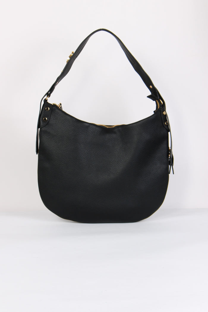 Mezzaluna Saffiano Nero