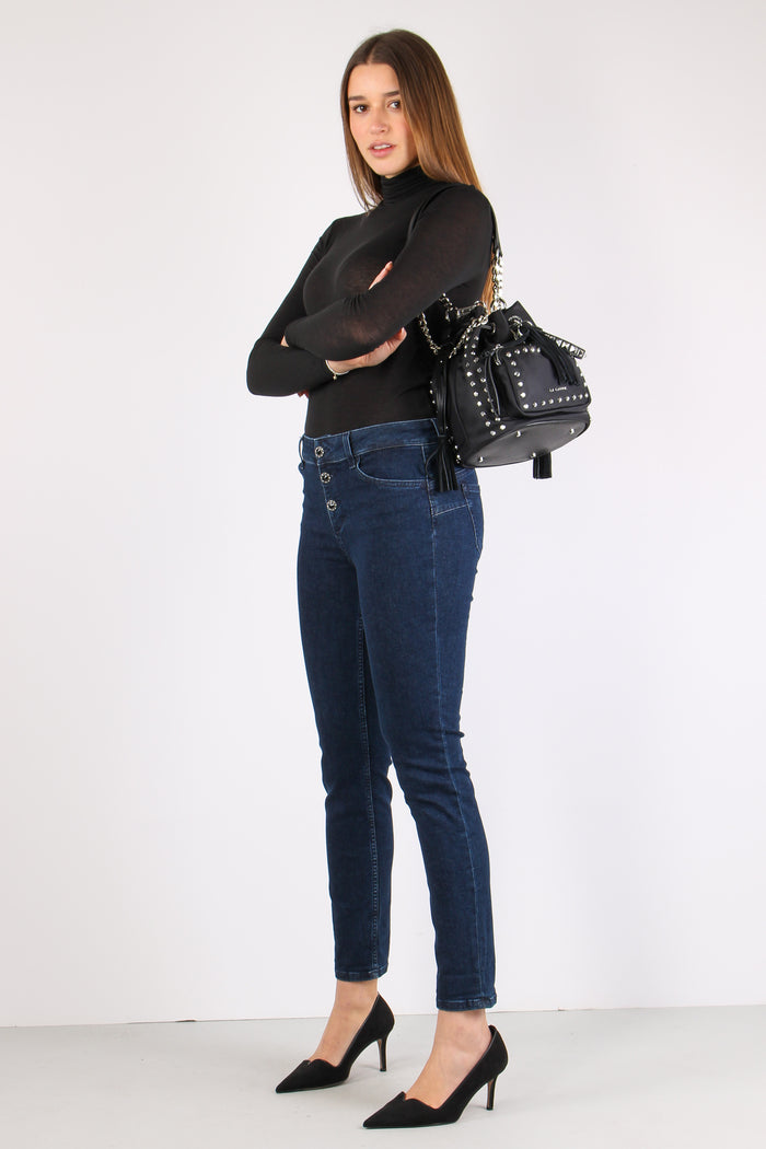 Denim Monroe Bottoni Vista Denim Scuro-4