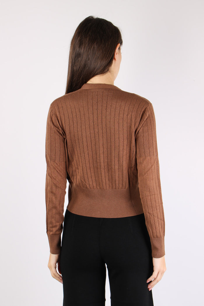 Nogara Cardigan Filato Lana Visone-8