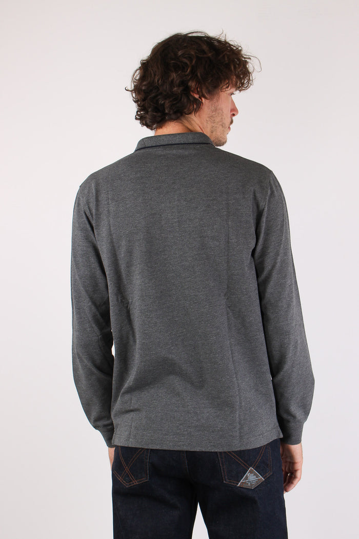 Polo M/l Profilo Contrasto Grigio-4