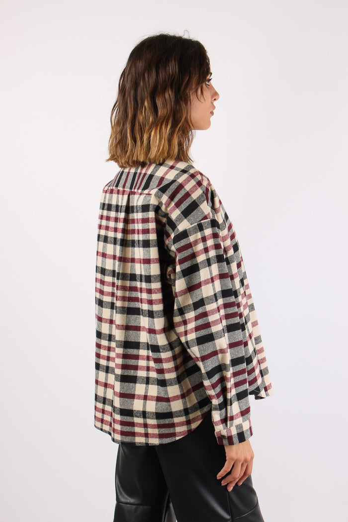 Camicia Over Scozzese Bordeaux/panna-6