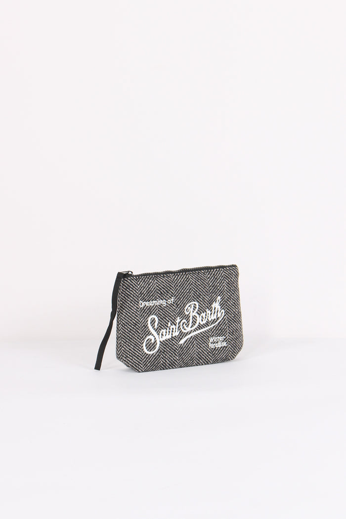 Pochette Harringbone Nero/grigio-5