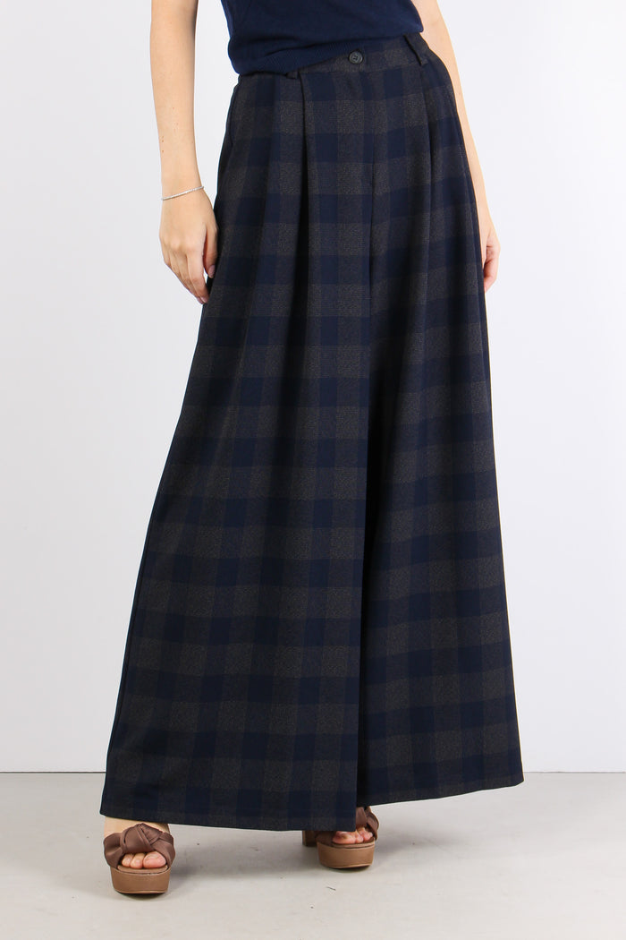 Pantalone Palazzo Quadri Blu/moro-2