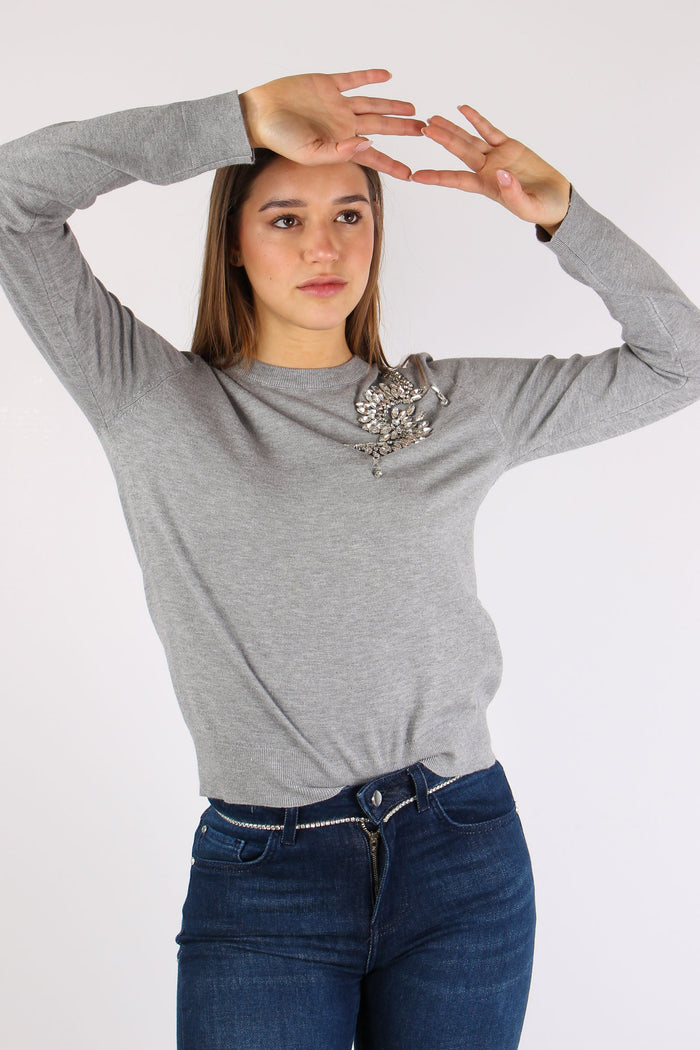 Cretas Maglia Giroccollo Appli Medium-8