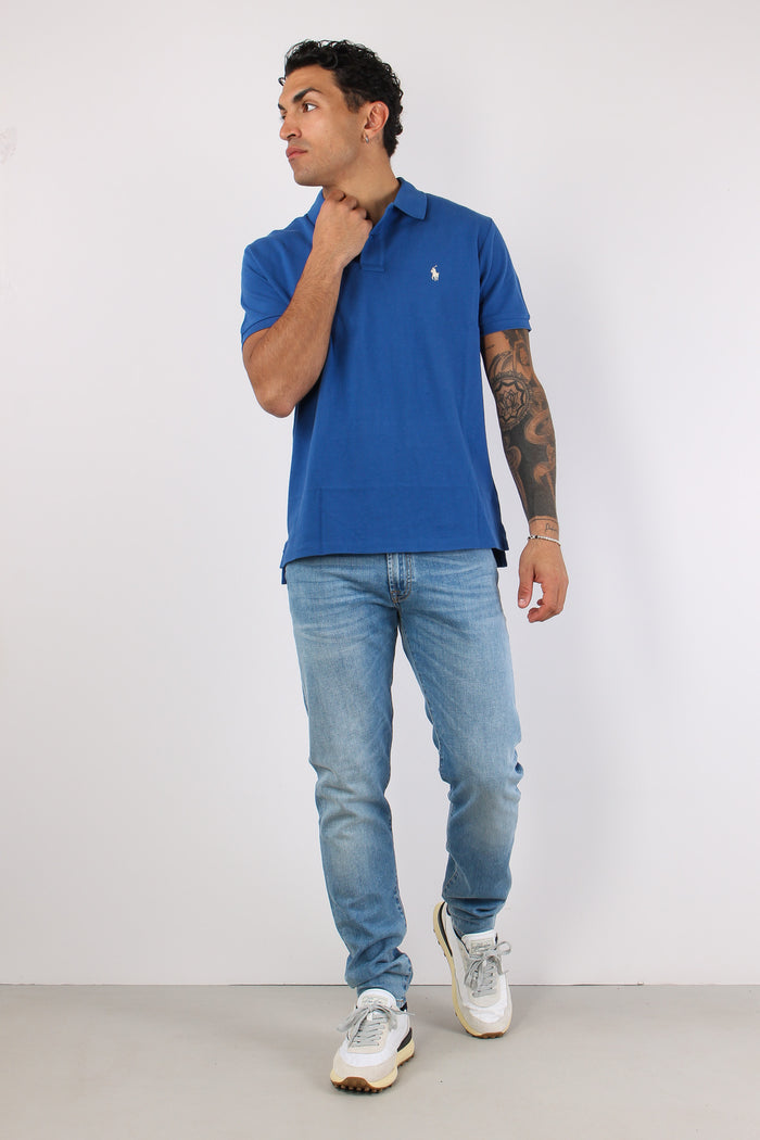 Polo Manica Corta Dusty Azure-3