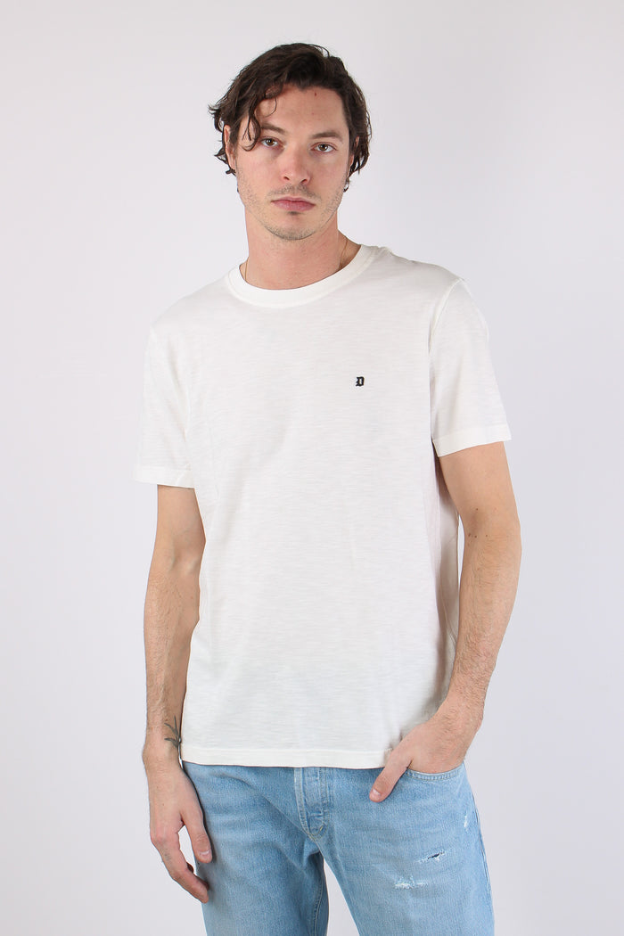 T-shirt Cotone Fiammato Logo Alabastro-2