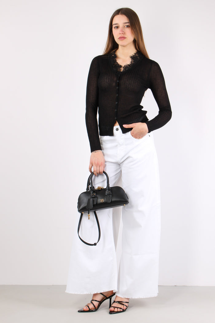Ling Cardigan Inserto Pizzo Black-3