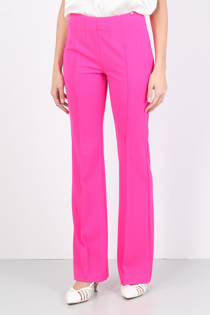 Pantalone Svasato Tessuto Tecn Pink Camelia-7
