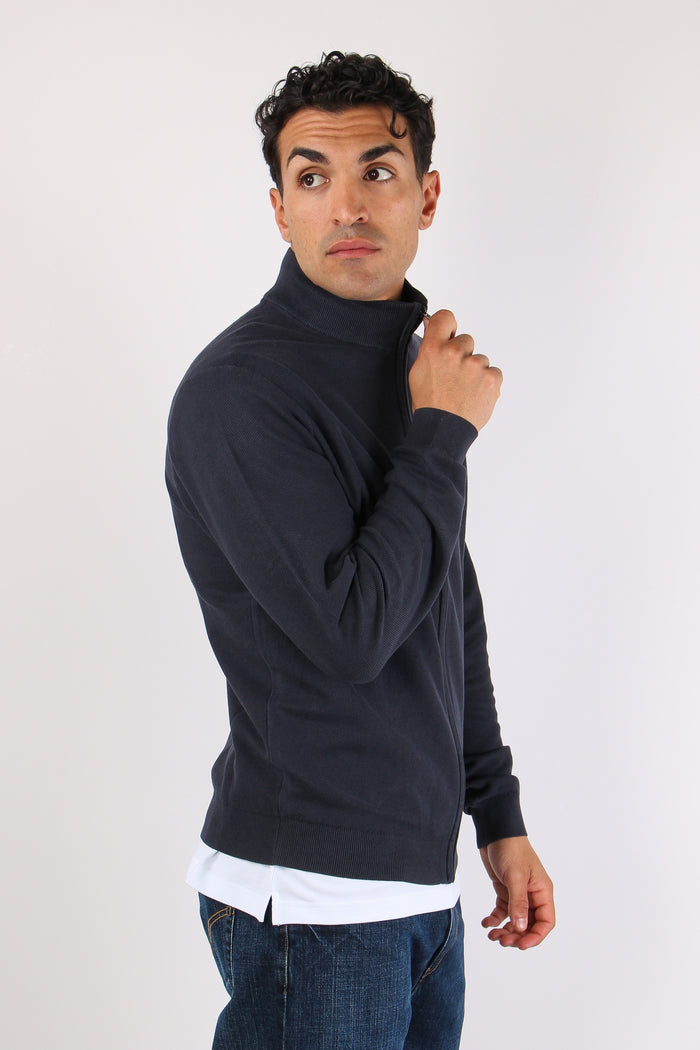 Full Zip Punto Riso Navy Blue-4