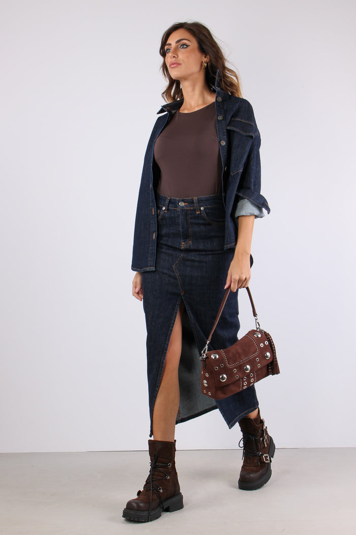 Camicia Over Denim Denim Scuro-6