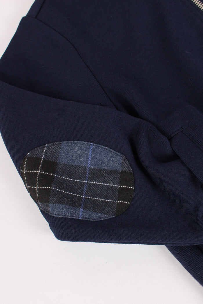 Felpa Full Zip Inserto Check Navy Blue-5
