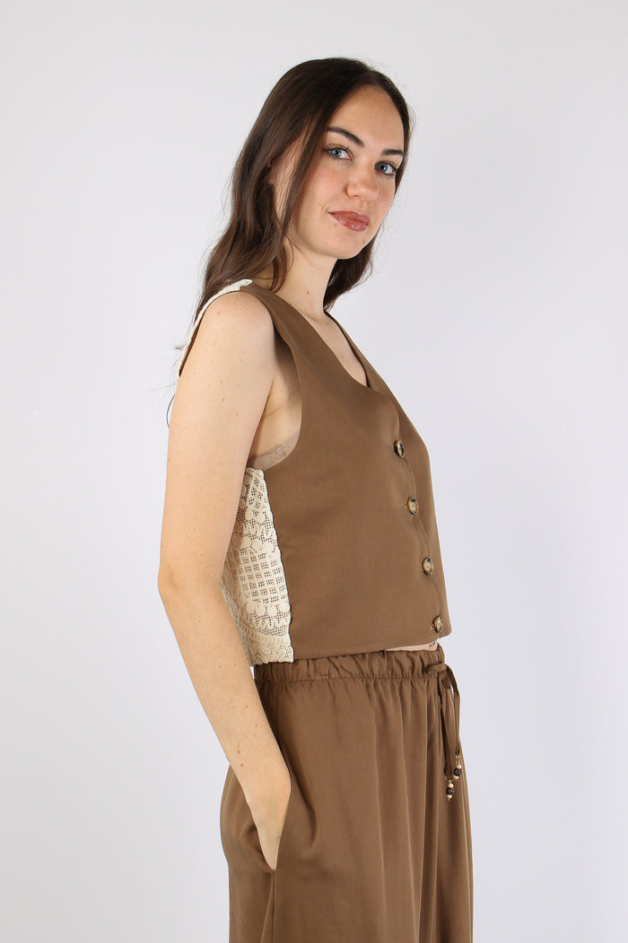 Gilet Retro Macrame Tabacco-6