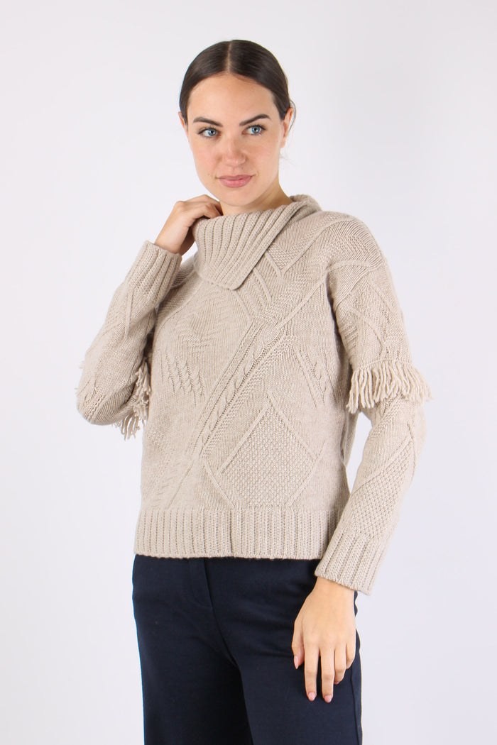 Mastro Maglia Collo Aperto Fra Casha Melange-3