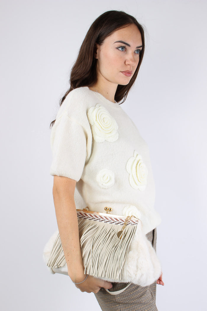 Pochette Ecopelliccia Frange Glam/rust-3