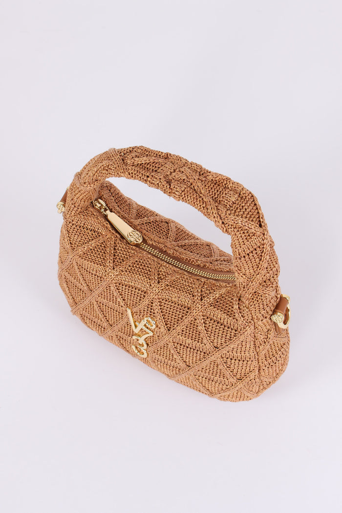 Dalia Mini Hobo Intreccio Croc Cuoio-6