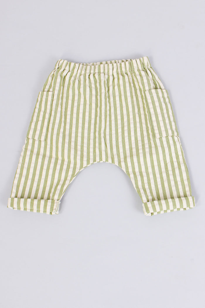 Pantalone Lungo Riga Verde/bianco-4